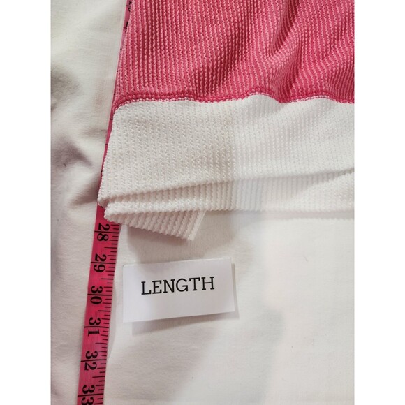 MAGIC FIT WOMEN S/M PINK WHITE SWEATER RIBBED KNIT OVERSIZED RELAXED COMFY LOOSE - Picture 13 of 13